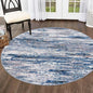 5' Round Rug Washable Rug for Entryway, Navy Blue Gray Neutral Multi Soft Non-Slip Area Rugs Modern Abstract Low-Pile Carpet, Neutral Vintage Circle Rugs for Living Room Dining Bedroom Foyer