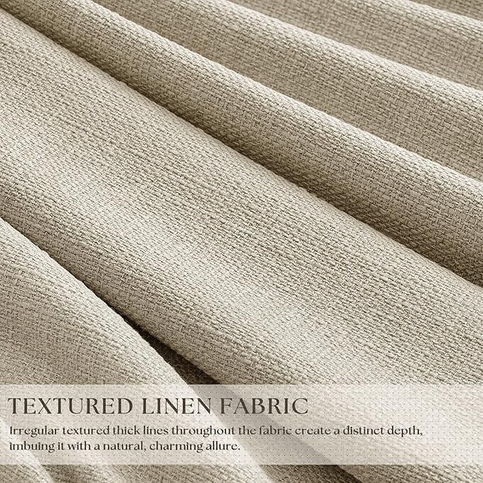 Pinch Pleated Blackout 90 Inch Curtains 70 Inch Wide Linen Dual Layer Soundproof Farmhouse Bedroom Window Curtains for Living Room Sliding Door with Hooks Rings Back Tab 100% Black Out Drapes 1 Panel