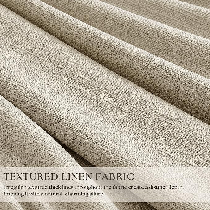 Extra Wide Oatmeal Beige Blackout Sliding Glass Door Curtains 108 Inches Long Memory Trained Pinch Pleated Linen Double Layer Black Out Heat Blocking Curtain 70 Inch Width 108 Inch Length 1 Panel