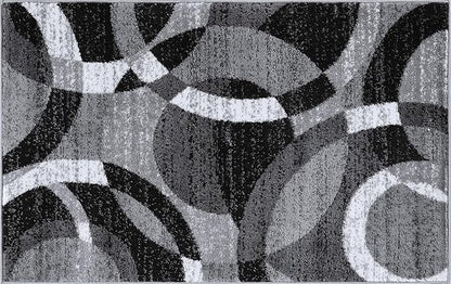 Rugshop Contemporary Abstract Circles Perfect for high Traffic Areas of Your Living Room,Bedroom,Home Office,Kitchen Area Rug 2'7" x 4' Gray