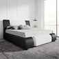 SHA CERLIN Queen Platform Bed Frame with Iron Pieces Decor and Adjustable Headboard/Deluxe Upholstered Modern Bed with Solid Wooden Slats Support/No Box Spring Needed, White with Black Sides