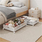 Under Bed Storage with Wheels, Foldable Pattern Carved Metal Under The Bed Storage, Tool-Free Assembly Under Bed Storage Containers, 60L Underbed Storage for Bedroom Clothes Blankets-2 Pack