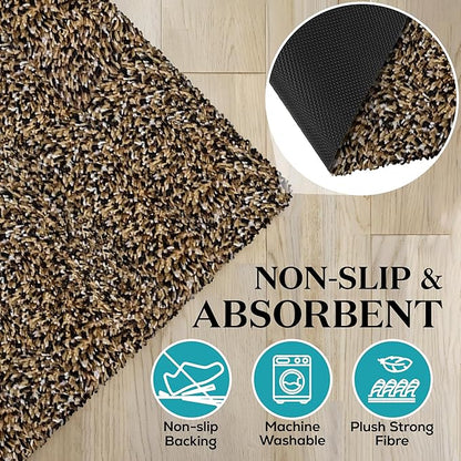 Premium Microfiber Indoor Door Mat – 32"x48" Washable Entry Mat, Non-Slip, Waterproof Backing, Super Absorbent, Low Profile Entryway Doormat for Indoor Entrance