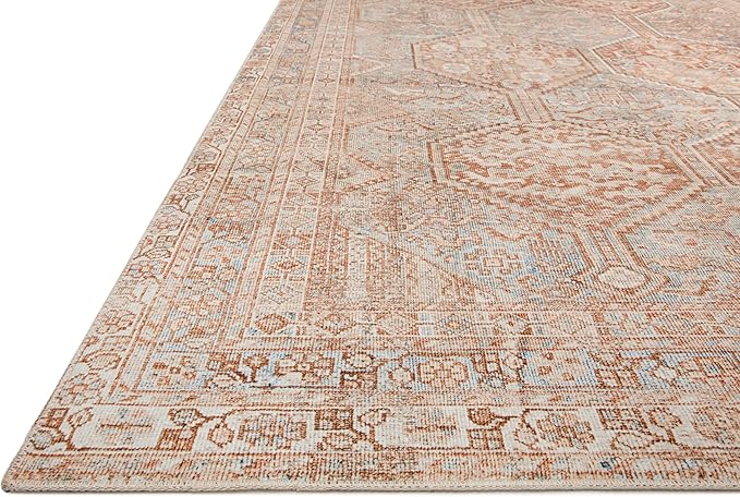Loloi Chris Loves Julia Jules Collection JUL-04 Tangerine/Mist 2'-3'' x 3'-9'', .13" Pile Height, Accent Rug