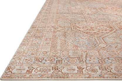 Loloi Chris Loves Julia Jules Collection JUL-04 Tangerine/Mist 2'-0'' x 5'-0'', .13" Pile Height, Accent Rug