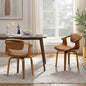 Art Leon Swivel Dining Chairs Set of 2 - Mid Century Modern Kitchen Dining Room Chairs, Faux Leather Chair No Wheels, Retro Brown