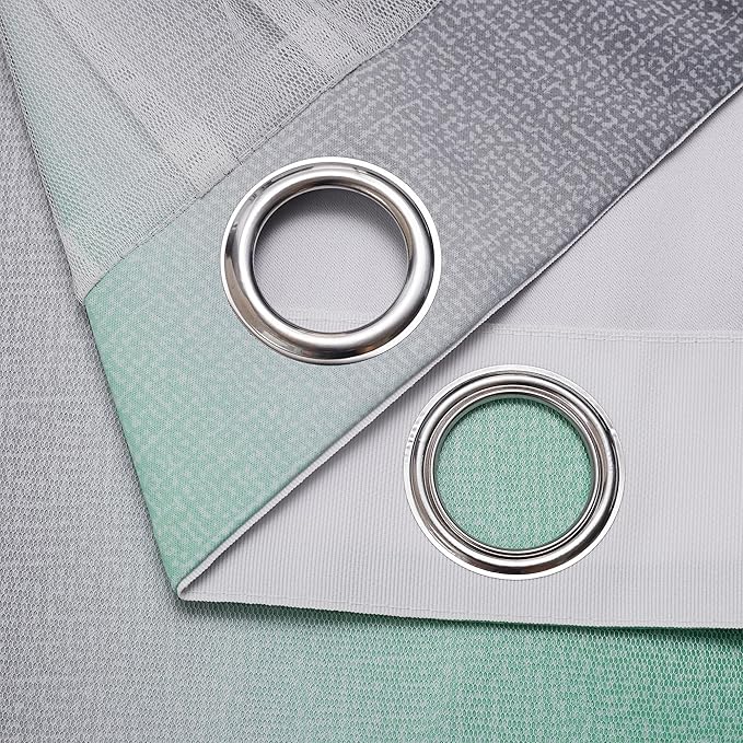 XiDi Curtains for Bedroom Decor, Rainbow Green LightgreyGrey34/90/1