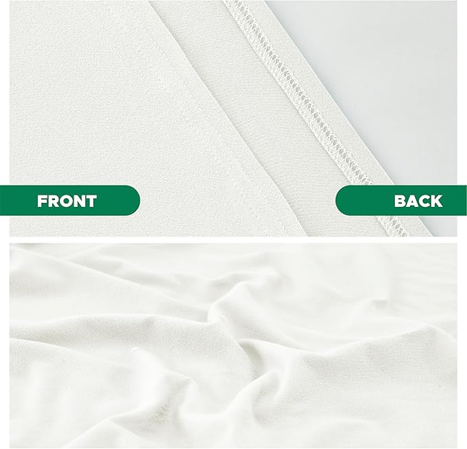 Biscaynebay Decorative Box Spring Cover Twin & Twin XL Size, Ivory Luxurious Jersey Knitting Stretchy Wrap Around 4 Sides Bed Skirt for Home/Hotels, Easy Fit Wrinkle Free Machine Washable