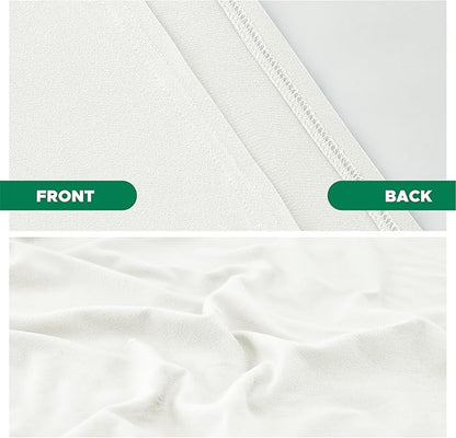 Biscaynebay Decorative Box Spring Cover Twin & Twin XL Size, Ivory Luxurious Jersey Knitting Stretchy Wrap Around 4 Sides Bed Skirt for Home/Hotels, Easy Fit Wrinkle Free Machine Washable
