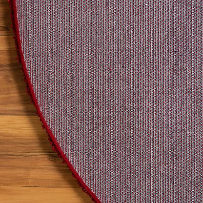 Unique Loom Solid Shag Collection Area Rug (4' 1" Round, Cherry Red)