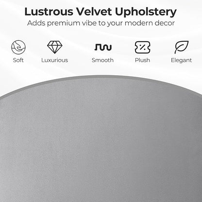 Zouron Mid Century Modern Swivel Accent Chair with Gold Metal Legs, Upholstered Swivel Chair No Wheels, Side Accent Arm Chair Vanity Chair for Small Space Home Office Living Room Bedroom, Grey