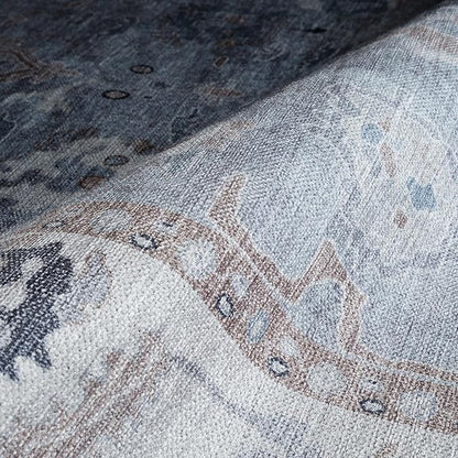 Fame Rugs Gray Modern Oushak Rug 2'6"x13, Vintage Turkish Colorful Oriental Antique Inspired Long Runner Rugs, Luxury Living Room Bedroom (Gbeige, 2'6" x 13')