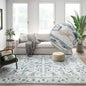 jinchan Lima 6x9 Area Rug for Living Room Washable Soft Throw Rug Ultra-Thin Stain Resistant Non-Slip Distressed Vintage Floral Large Carpet for Bedroom Dining Room Home Office Nursery (6x9ft, Blue)