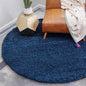 Unique Loom Solid Shag Collection Area Rug (7' 1" Round, Sapphire Blue/ Navy Blue)