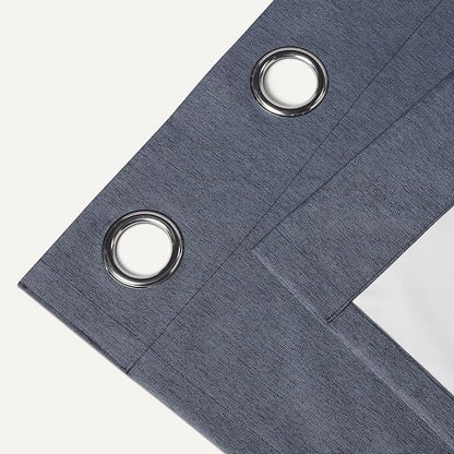 Amazon Basics 100% Blackout Curtains with Grommets, 2 Panels, 52 x 96 Inches, Navy