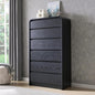 Modern 7 Drawers Dresser for Bedroom, 55" Tall Dressers & Chest of Drawers w/Curved Profile Design, Wood Mid Century Vertical Storage Dressers Organizer for Bedroom, Living Room, Black