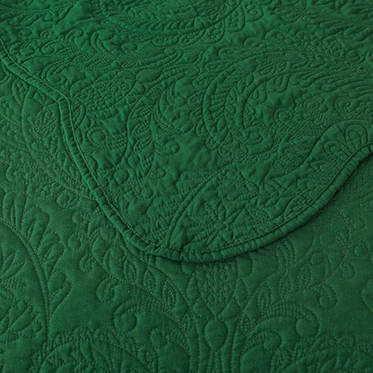 HoneiLife King Size Quilt Sets - 3 Piece Microfiber Quilt Set Lightweight Bedspreads Reversible Coverlets Rustic Bed Cover King Quilt Bedding Set All Season Quilts-Green