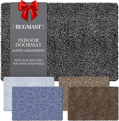 Premium Microfiber Indoor Door Mat – 32"x48" Washable Entry Mat, Non-Slip, Waterproof Backing, Super Absorbent, Low Profile Entryway Doormat for Indoor Entrance