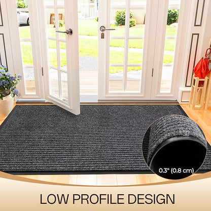 Amyracel Front Door Mat Indoor Outdoor Entrance, 36" x 120" All-Season Waterproof Doormat for Enterway, Heavy Duty Commercial Floor Mat, Fade Resistant, Rubber Back, Low Profile, Easy Clean