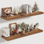 Vivelove 10 Inch Deep Floating Shelves 30 inch Long, 30 x 10 Wide Wall Shelves with Invisible Brackets, for Bedroom Bathroom Living Room Kitchen Office, Farmhouse Home Decor, Set of 2, Rustic Brown