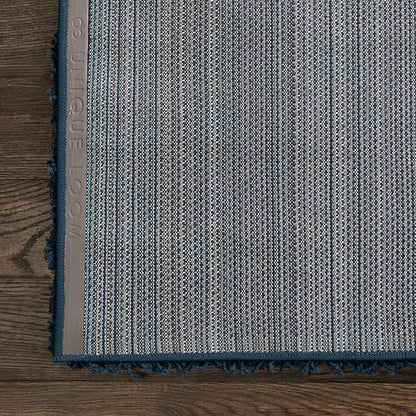 Unique Loom Solid Shag Collection Area Rug (2' 6" x 19' 8" Runner, Sapphire Blue/ Navy Blue)