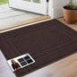 JSEI Entryway Rugs Doormat 24"x36", Non-Slip Dirt Trapper Door Mats Indoor, Washable Absorbent and Stain Resist Welcome Floor Mat for Front Door, Dog Door Mat, Muddy Wet Shoes & Paws, Brown
