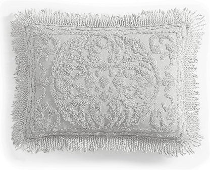 Beatrice Home Fashions Medallion Chenille Bedspread, Standard Sham, Gray