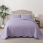HoneiLife Queen Quilt Bedding Set - Microfiber Quilt Sets for Queen Bed, 3-Piece Lightweight Bedspreads,Reversible Coverlets Rustic Bedlinen Sets, Floral Bedding Set All Season Quilts-Light Purple