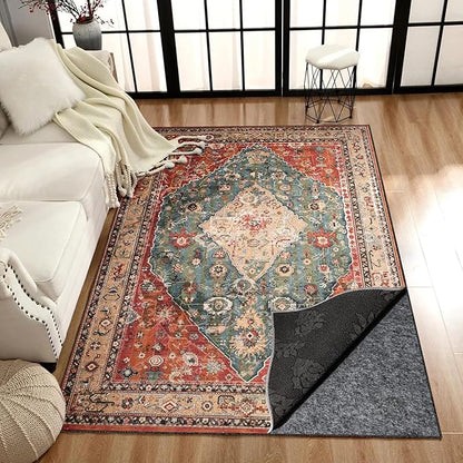 Waterproof Rug Pad, 5x7 Ft Under Area Rug Carpet Pad, Non Slip Rug Pads for All Floors and Hardwood Floors Finishes, Keep Carpets in Place Soft and Prevent Rug from Wrinkling or Buckling