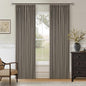 Taupe Pleated Linen Blackout Curtains 84 Inches Long for Bedroom Living Room Pinch Pleat Black Out Thermal Insulated Ring Hooks Back Tab Room Darkening Drape Brownish Gray 84 Inch Curtains with Liner