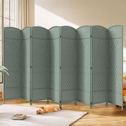 JOSTYLE Room Divider 6ft. Tall Extra Wide Privacy Screen, Folding Privacy Screens with Diamond Double-Weave Room dividers and Freestanding Room Dividers Privacy Screens(Grey, 8-Panel)