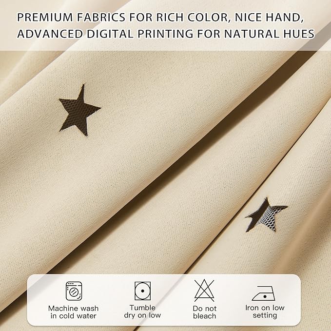 XiDi Curtains for Bedroom Decor Beige52/72/1