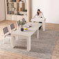 Transformer Table - Solid Wood Extendable Dining Table with 4 Stackable Chairs, Seats 2-12, Expandable Table, Space-Saving Furniture, White Finish (Table + 4 Chairs)