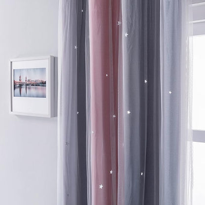 XiDi Curtains for Bedroom Decor, Rainbow GreyPinkPu-52-45