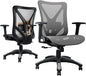 Ergonomic Office Chair, Mesh Computer Desk Chairs with Adjustable Lumbar Support, 3D Armrests, Tilt Function, Comfy Wide Seat, Swivel Executive Work Task Chair for Company and Home