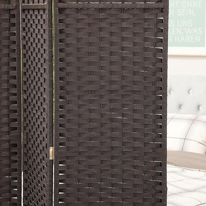 HOMCOM Room Divider, 8 Panel Folding Privacy Screen, 5.6' Tall Freestanding Wall Partition for Home Office, Bedroom, Brown