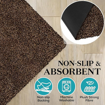 Premium Microfiber Indoor Door Mat – 24"x36" Washable Entry Mat, Non-Slip, Waterproof Backing, Super Absorbent, Low Profile Entryway Doormat for Indoor Entrance