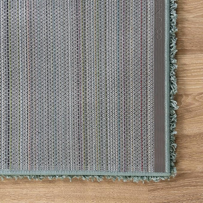 Unique Loom Solid Shag Collection Area Rug (4' 1" x 6' 1" Rectangle, Light Slate Blue)