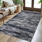 3x5 Modern Abstract Area Rug for Entryway, Black Super Soft Washable Rug with Non-Slip, Low-Pile Door Mat Indoor for Living Room Bedroom, Carpet with Non-Shedding