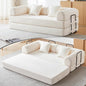 Convertible Folding Mattress Couch, 5-in-1 Futon Sofa with Armrests, Sleeper Mattress Sofa Bed Comfy Fold Out Bed for Living Room, Bedroom, Lounge,Guest, Office (Beige White)