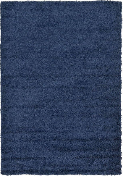 Unique Loom Solid Shag Collection Area Rug (6' 1" x 9' Rectangle, Sapphire Blue/ Navy Blue)