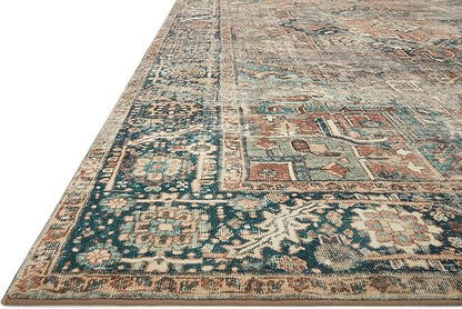 Loloi Margot Collection MAT-02 Terracotta/Lagoon 2'-6" x 11'-6" Runner Rug feat. CloudPile, No-Shed Easy Clean Large Patterned Area Rug for Living Room, Bedroom, Dining Area