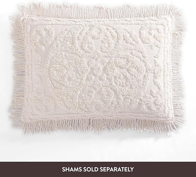 Beatrice Home Fashions Medallion Chenille Bedspread, King, Blush