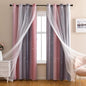 XiDi Dream Star Blackout Curtains for Kids Rooms Girl Princess Curtain for Daughter Bedroom Window (Pink Grey, W52 X L96)