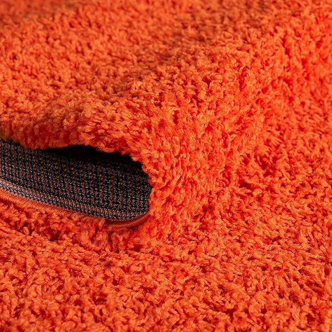 Unique Loom Solid Shag Collection Area Rug (3' 3" x 5' 3" Oval, Tiger Orange)