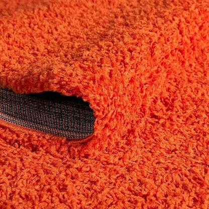 Unique Loom Solid Shag Collection Area Rug (3' 3" x 5' 3" Oval, Tiger Orange)