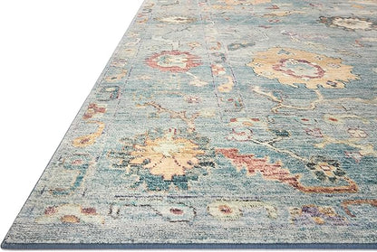 Loloi Margot Collection MAT-06 Denim/Multi 5'-0" x 7'-6" Area Rug feat. CloudPile, No-Shed Easy Clean Large Patterned Area Rug for Living Room, Bedroom, Dining Area