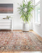 Loloi Layla Collection LAY-02 Spice/Marine 2'-3" x 3'-9" .13" Thick Accent Rug, Soft, Durable, Vintage Inspired, Distressed, Low Pile, Non-Shedding, Easy Clean, Printed, Living Room Rug