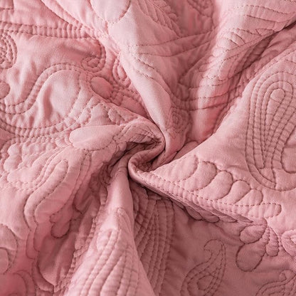 HoneiLife Quilt Sets King Size - 3 Pieces Microfiber Quilt Set Lightweight Bedspreads Reversible Coverlets Rustic Bed Cover King Quilt Bedding Set All Season Quilts-Pink