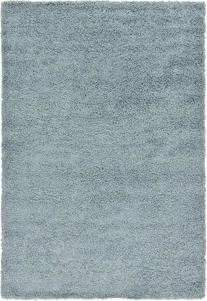 Unique Loom Solid Shag Collection Area Rug (6' 1" x 9' Rectangle, Light Slate Blue)